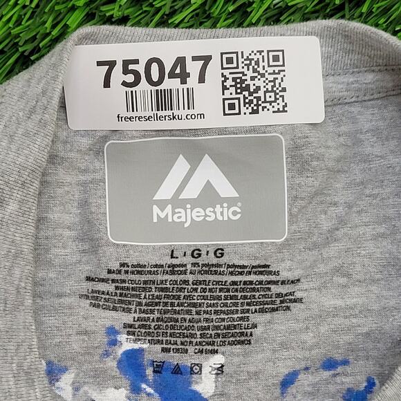 LA Dodgers Shirt Large 21x28 Gray Majestic - Picture 8 of 13